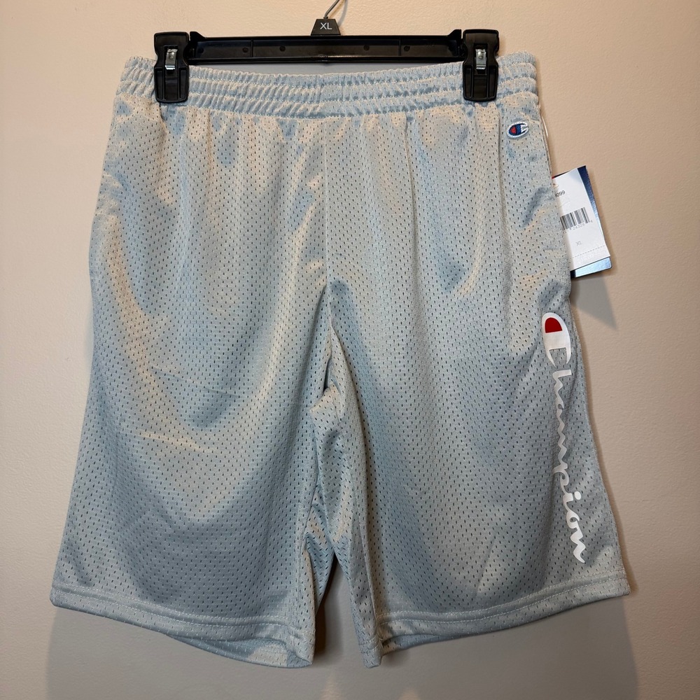 NWT Champion Kids Mesh Basketball Shorts Gray High Rise Boys Size XL 18/20 Youth